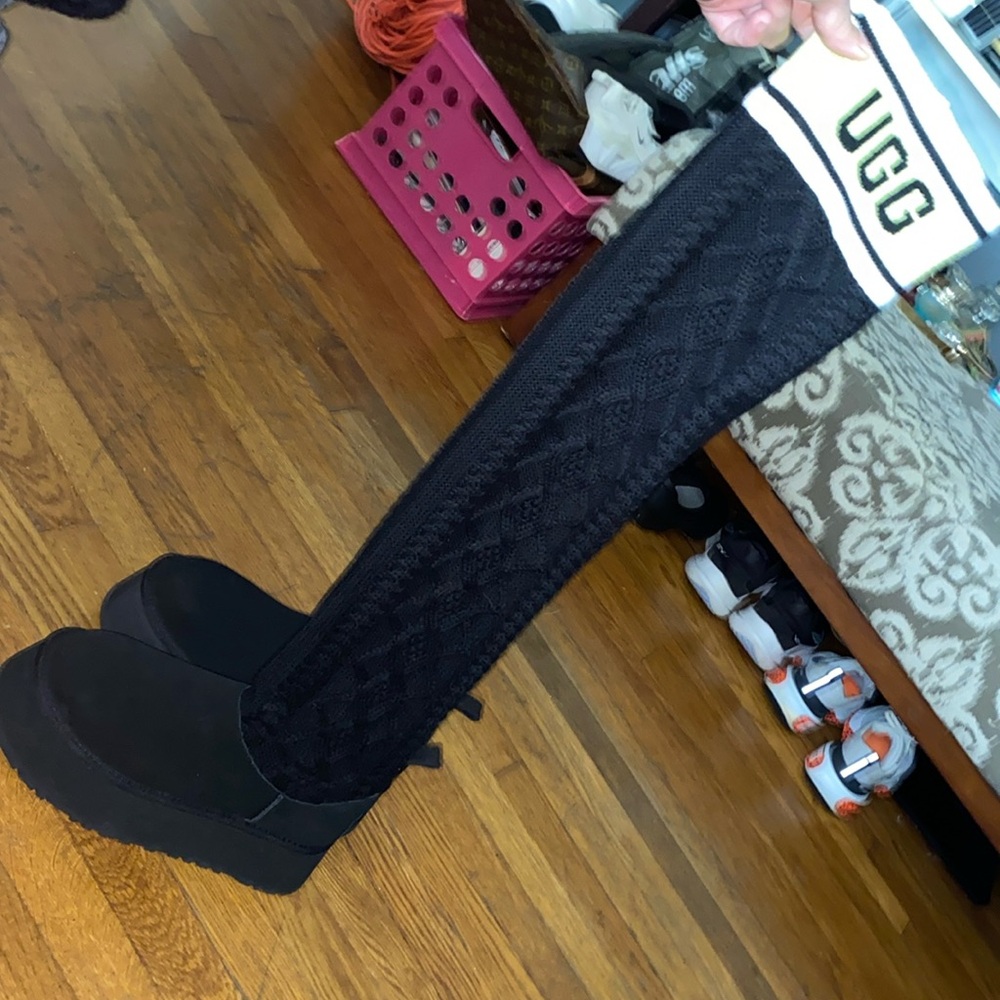 Ugg sweater letter tall boots